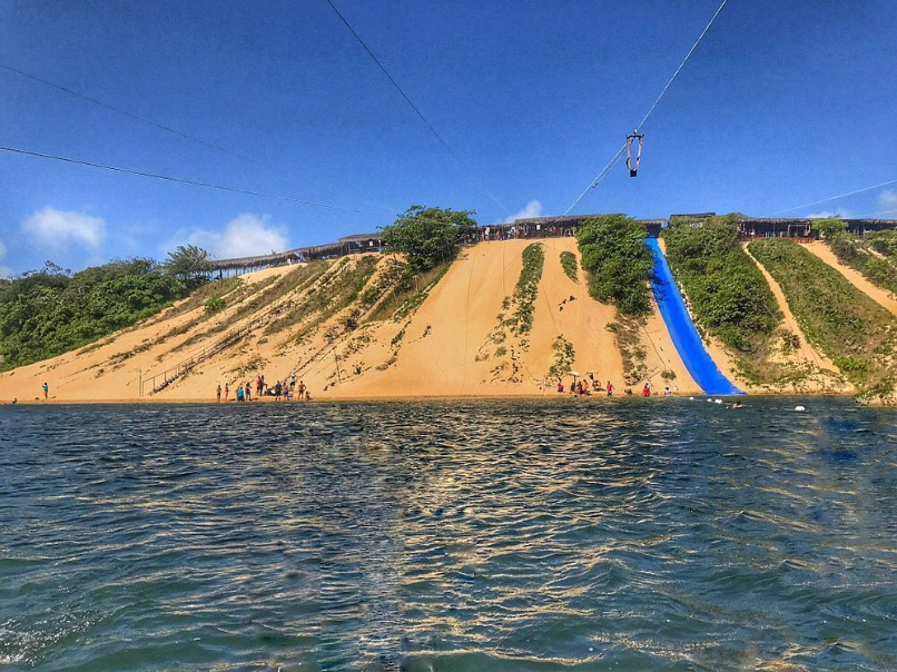dunas de jacuma vistas de dentro da lagoa